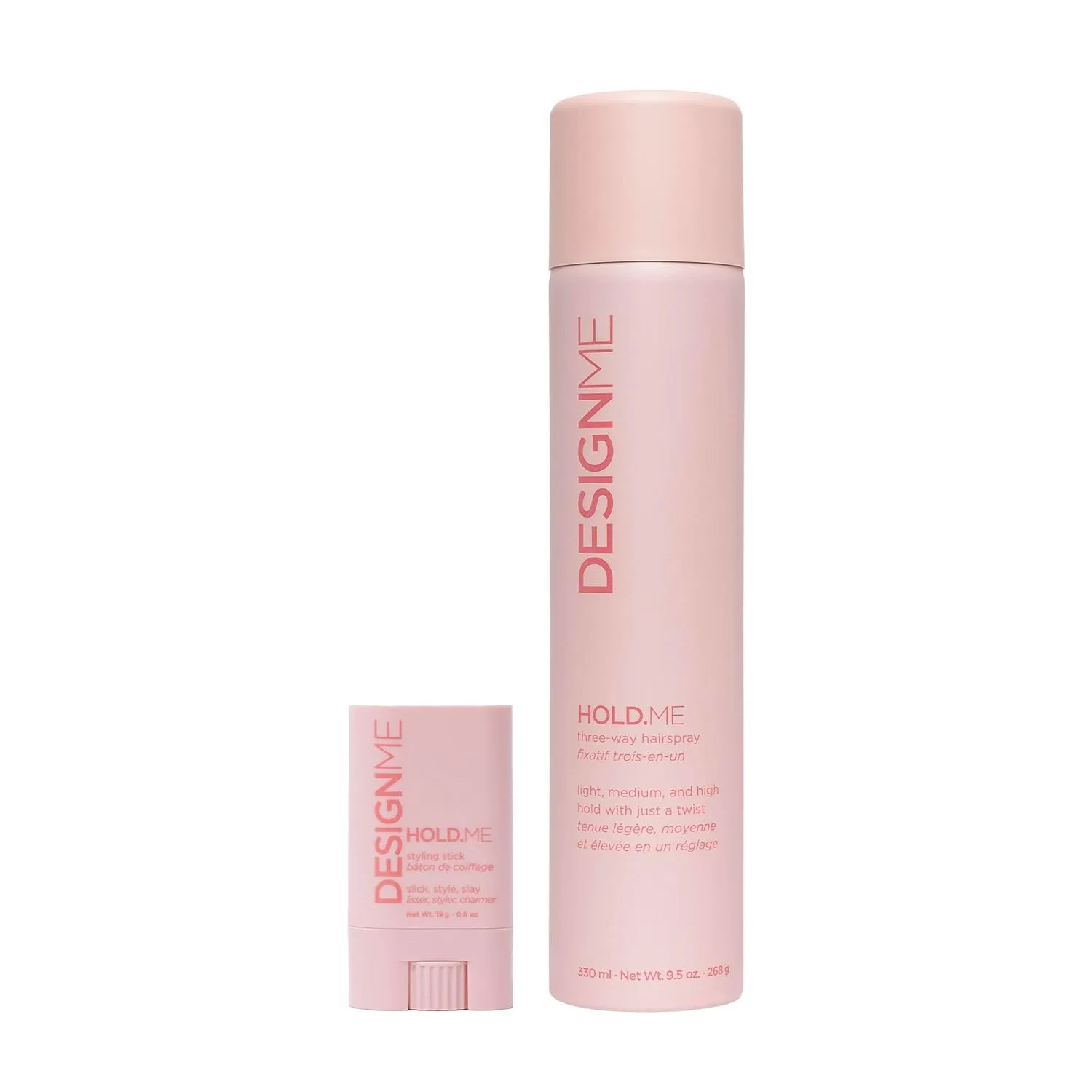 DESIGNME HOLD.ME Styling Stick и Three-way Hairspray | Воск для укладки | Контроль пушистости, укрощение непослушных волос и выравнивание | Лак сильной фиксации | Термозащитный спрей для укладки Design.Me