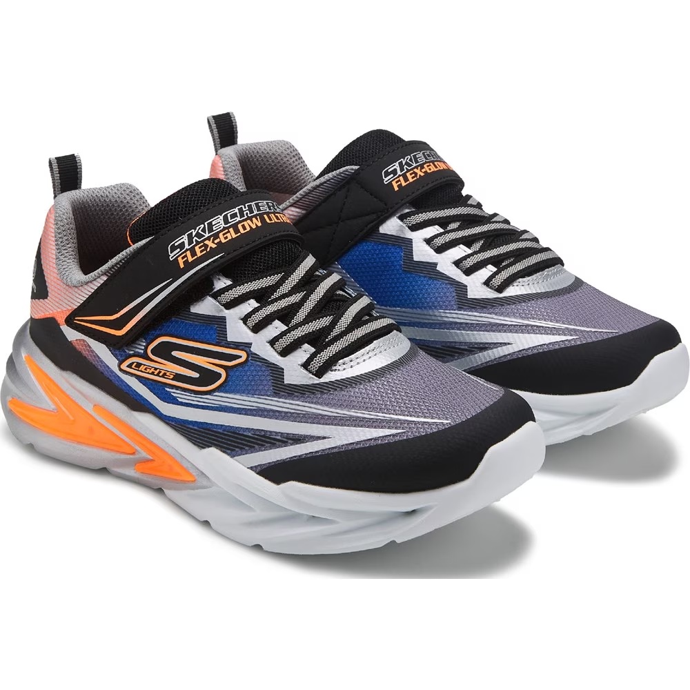 

Детские светящиеся кроссовки Flex Glow от Skechers для малышей/подростков, black/silver/blue