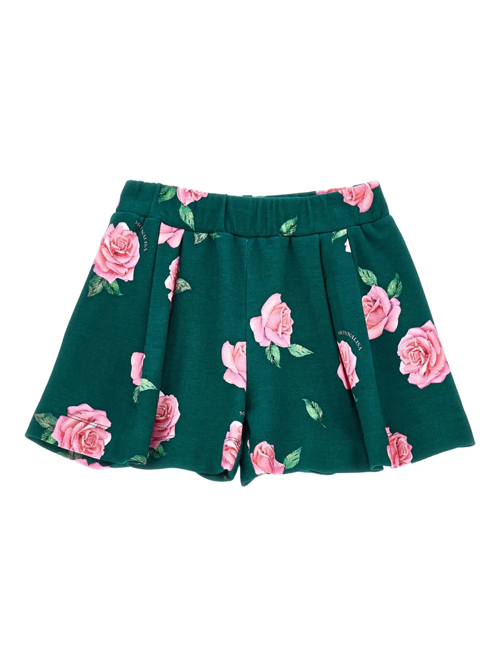 

Шорты со складками и цветочным принтом Monnalisa, зеленый
