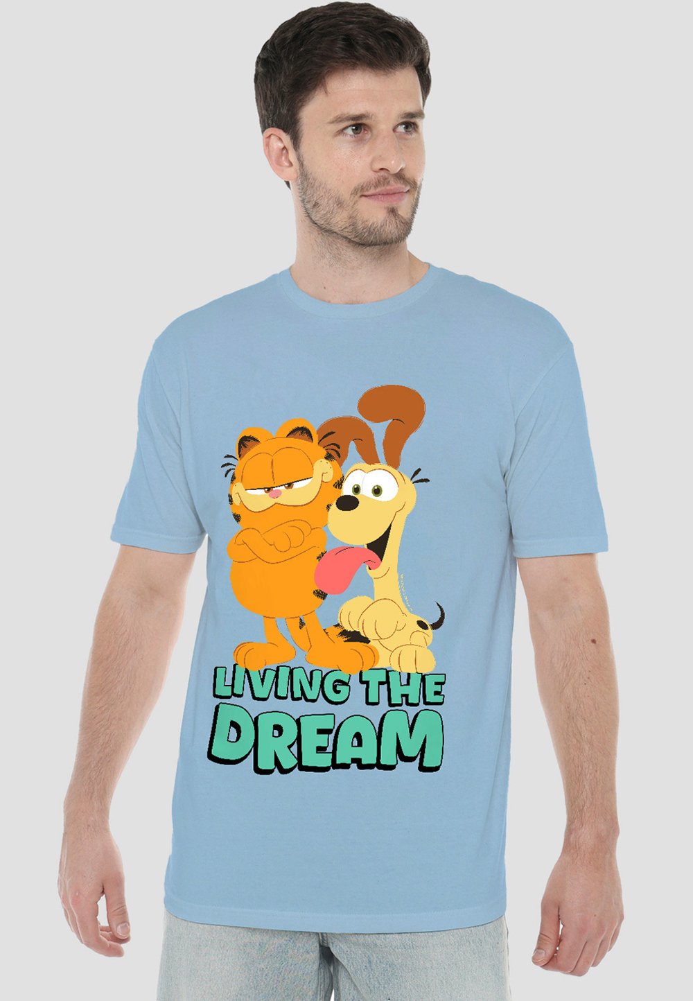 

Футболка с принтом GARFIELD MOVIE ODIE AND GARFIELD Cotton Soul, светло-голубой