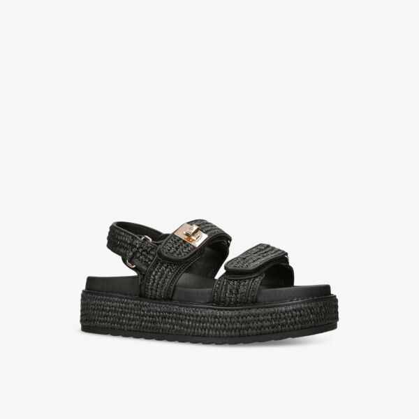 Сандалии Millo из рафии с двойными ремешками на плоской подошве Steve Madden, черный — фото 3