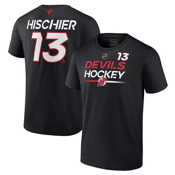 

Футболка мужская Fanatics Branded Nico Hischier черная New Jersey Devils Authentic Pro Prime Unbranded