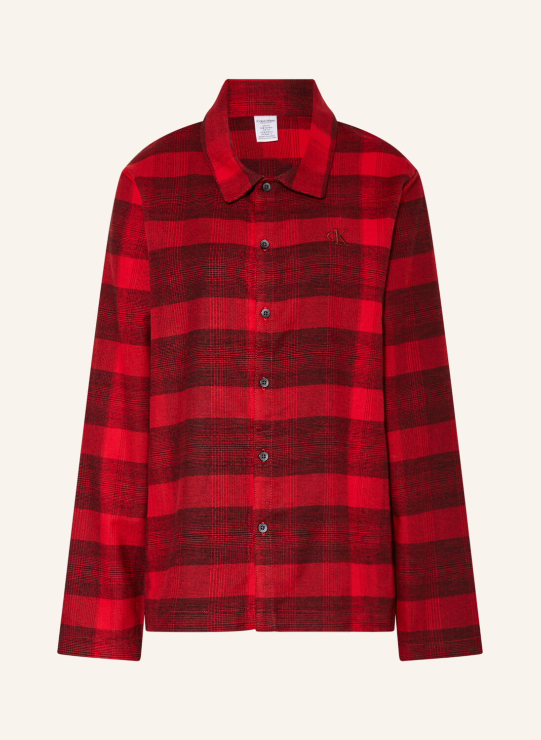 

Рубашка для сна pure flanell из фланели Calvin Klein, цвет ROT/SCHWARZ