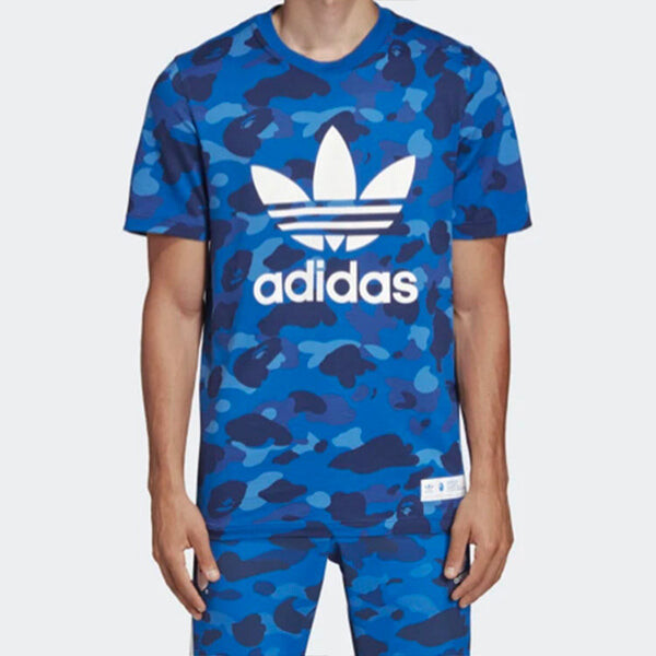 Футболка xa bathing ape adicolor camo футболка Adidas, синий — фото 4