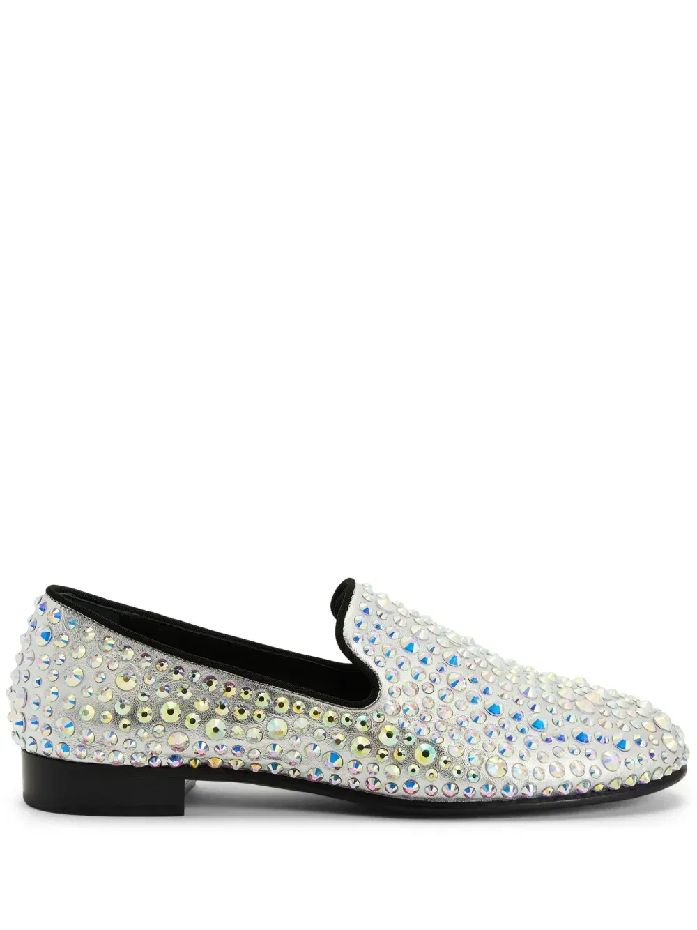 Лоферы Marvin с кристаллами Giuseppe Zanotti, серебряный