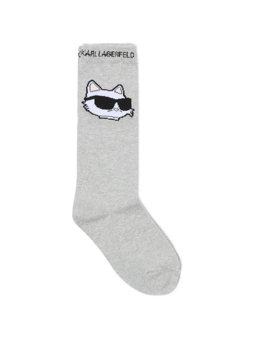 Носки с рисунком кота (набор из двух пар) KARL LAGERFELD KIDS, серый — фото 3