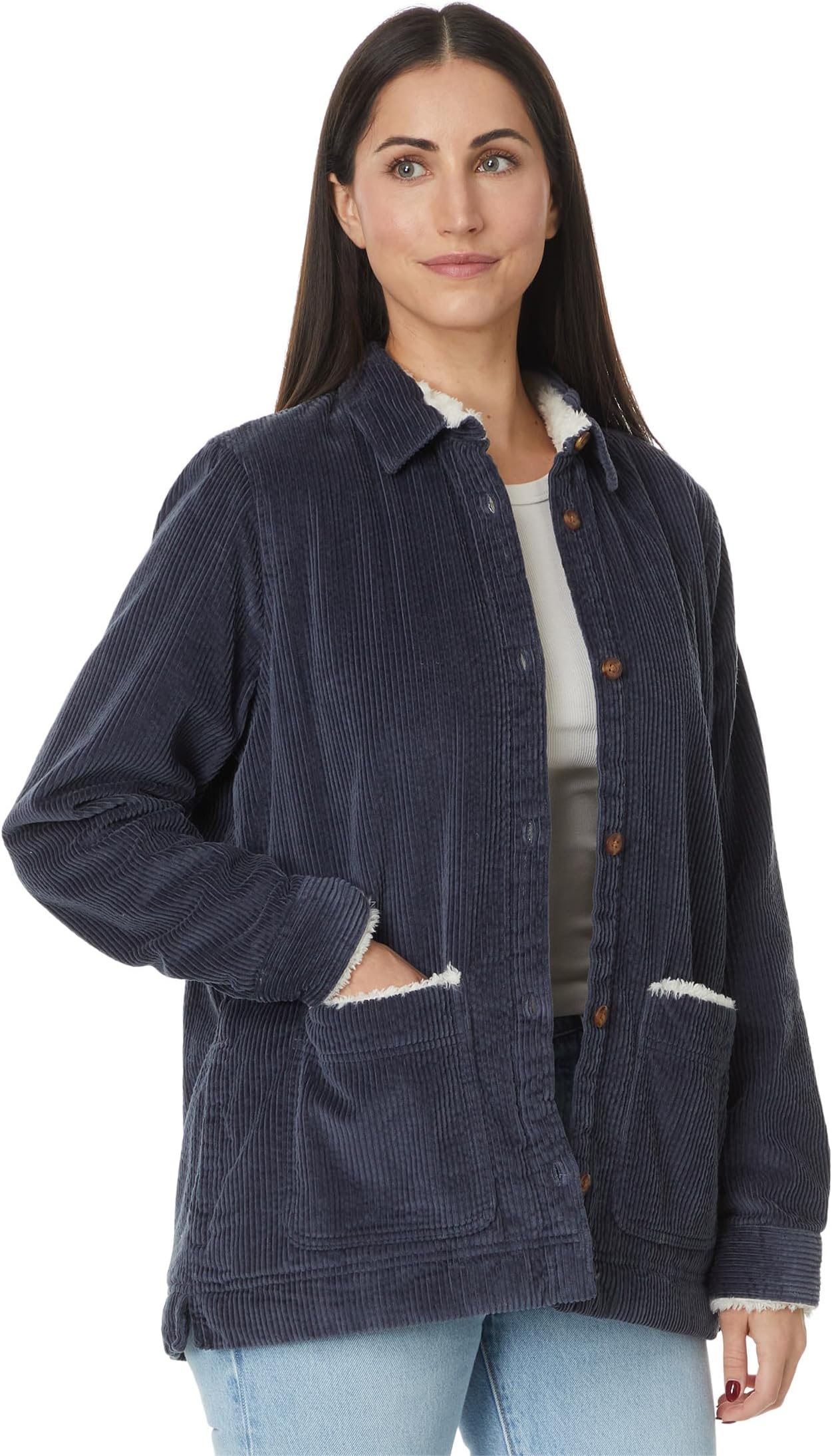 

Рубашка L.L.Bean Comfort Corduroy Relaxed Shirt, цвет Carbon Navy