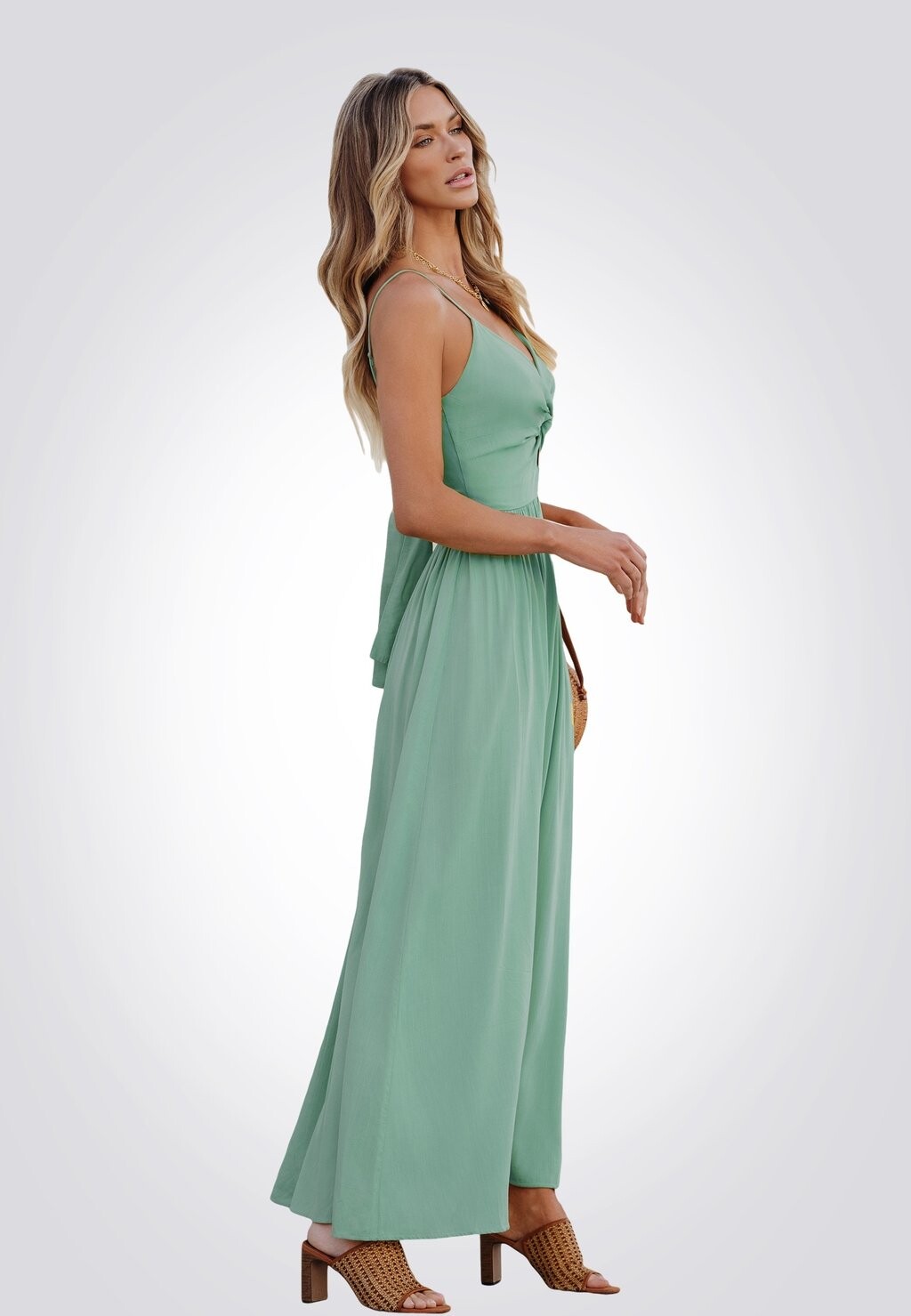 

Платье макси TWIST FRONT BOHO TRÄGER Cupshe, мята