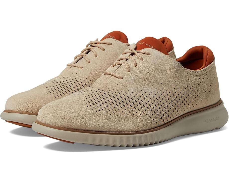 

Оксфорды Cole Haan 2.Zerogrand Laser Wing Tip Oxford Lined, цвет Sesame Suede/Silver Lining