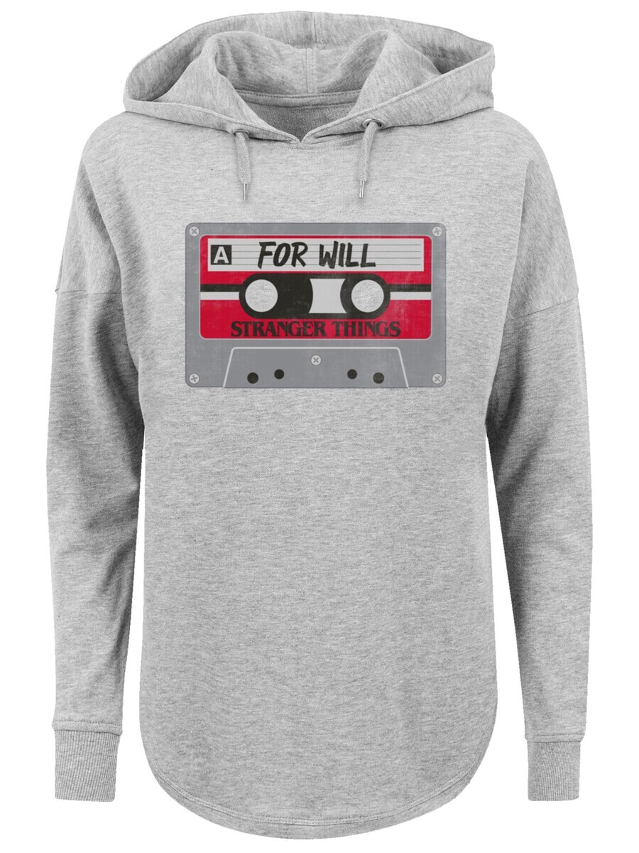 

Толстовка с капюшоном F4NT4STIC Sweatshirt Stranger Things Cassette For Will Netflix TV Series, пятнистый серый