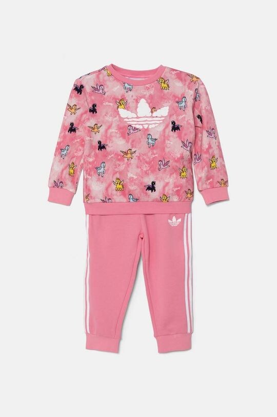 

Детский спортивный костюм из хлопка CREW SET adidas Originals, розовый