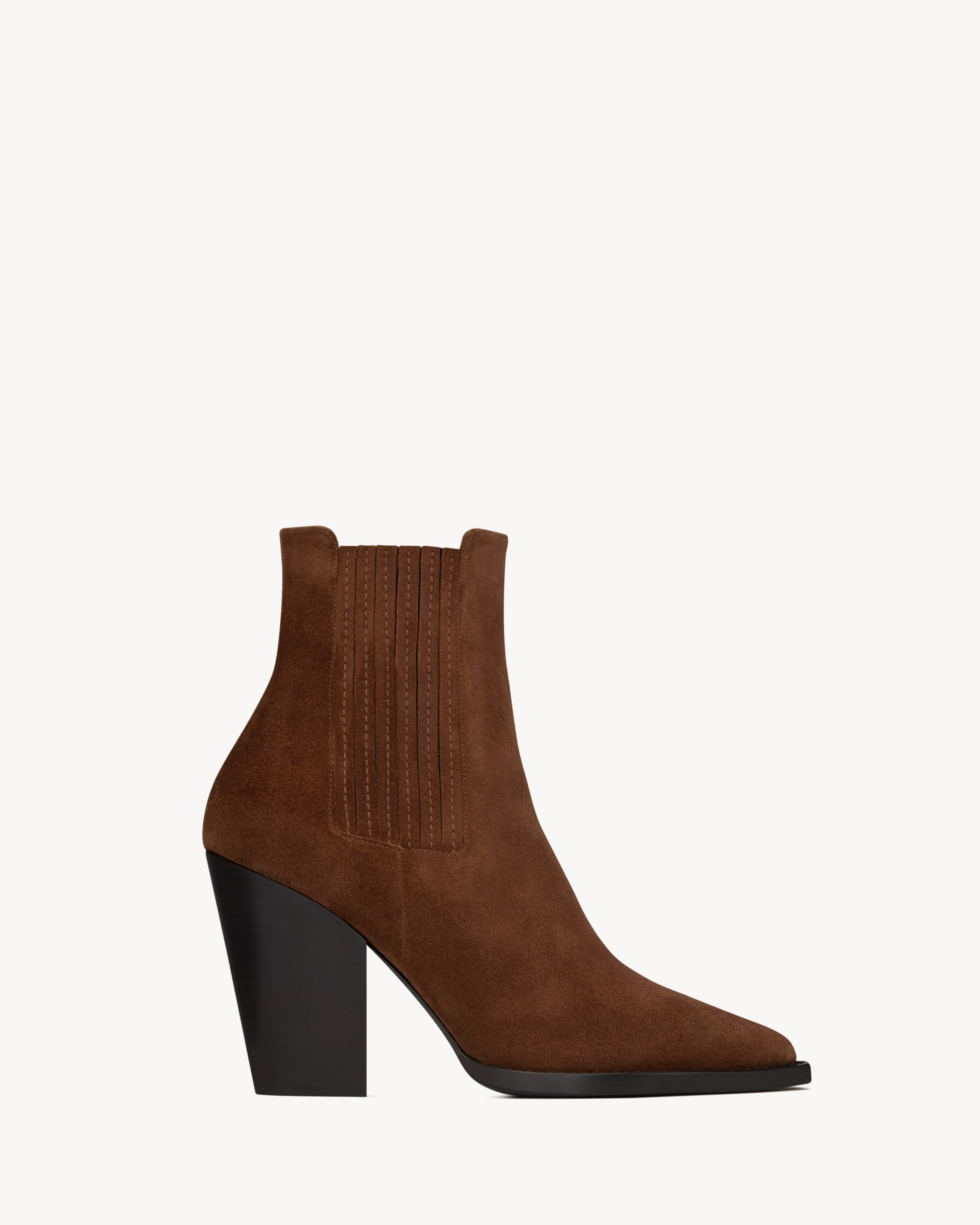 Замшевые ботильоны-челси THEO Saint Laurent, коричневый