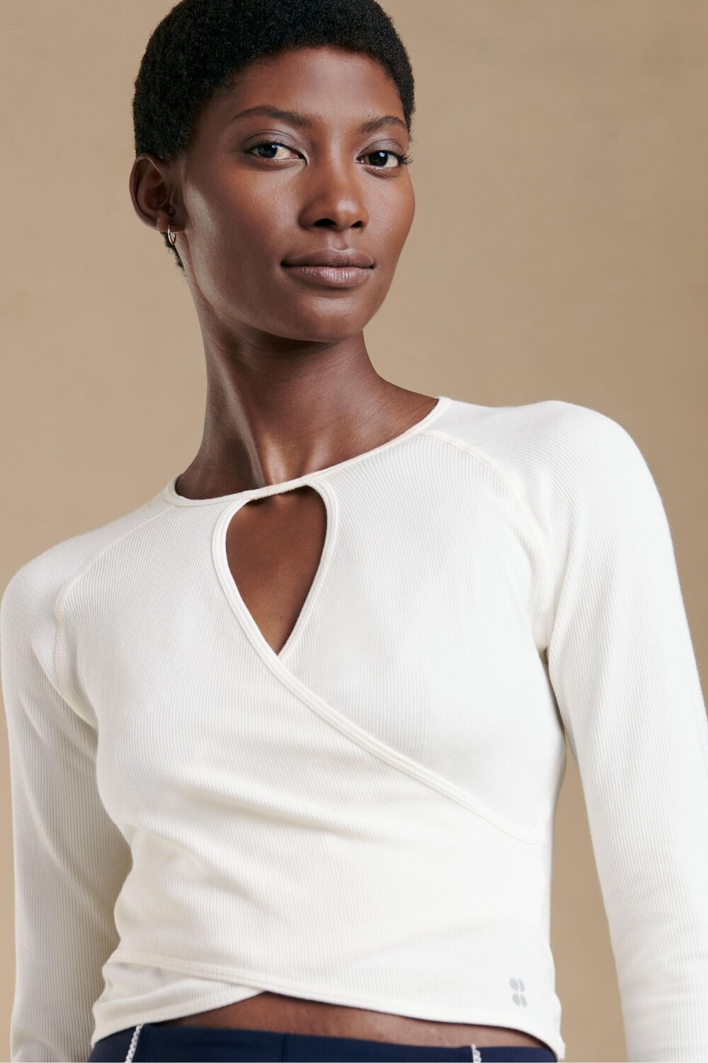 

Топ Mindful Flex с длинными рукавами Sweaty Betty, белый