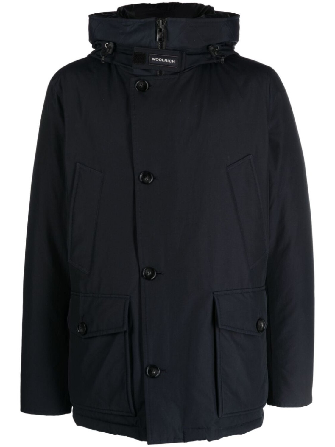 

Woolrich Arctic button-up hooded down jacket, синий