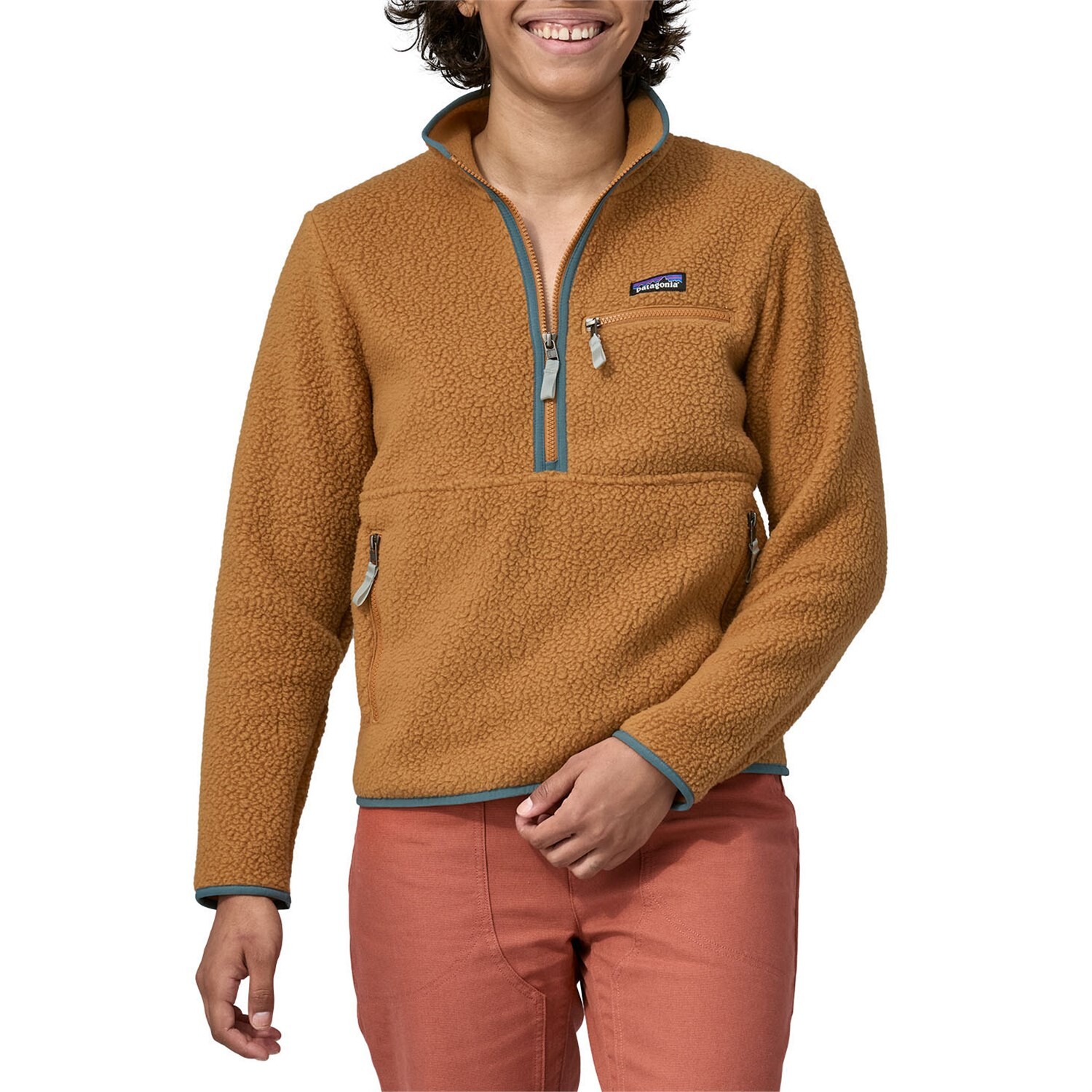 

Пуловер Patagonia Retro Pile Marsupial, цвет Nest Brown w/Nouveau Green