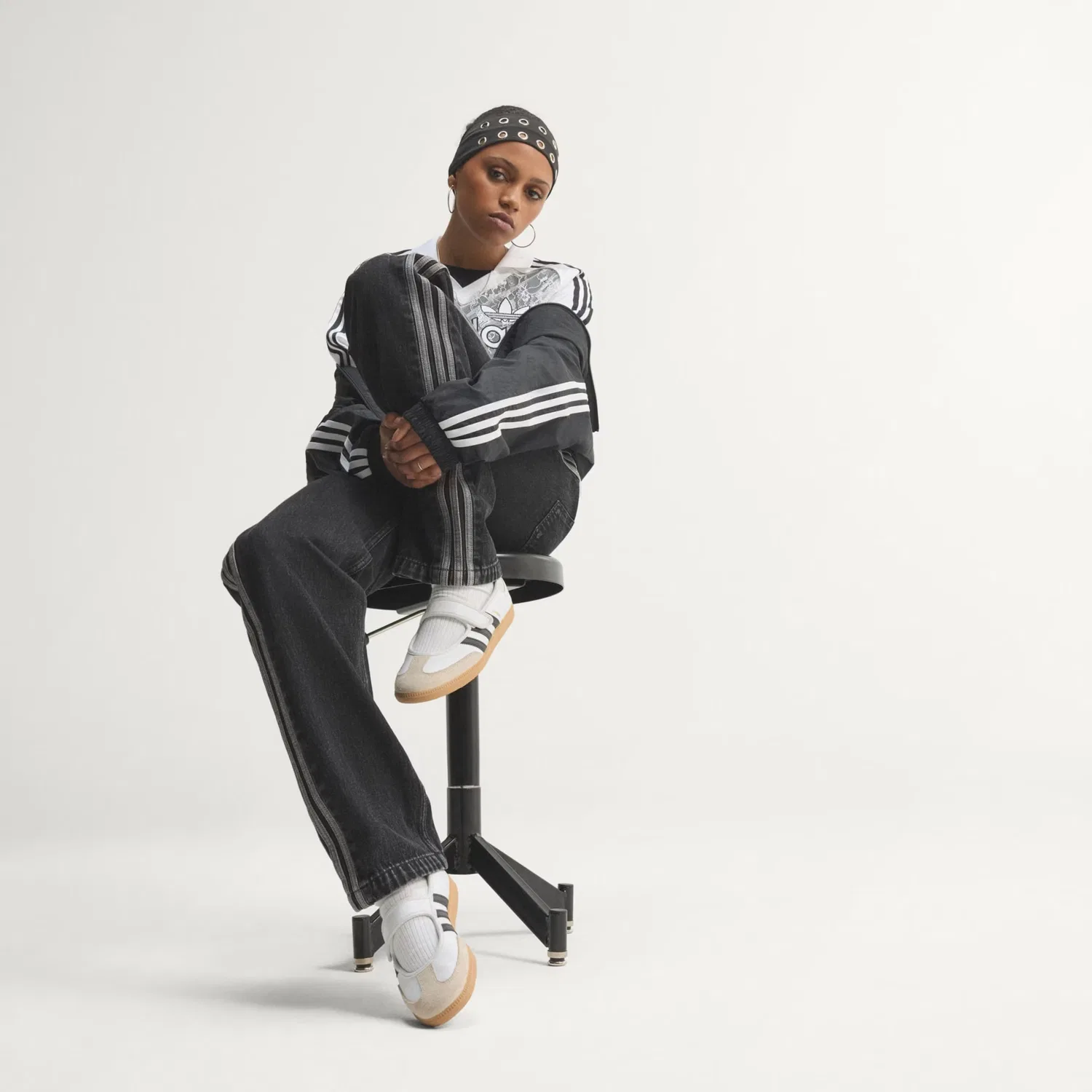 Джинсы Adidas Originals Regular Jeans Firebird из черного денима — фото 3