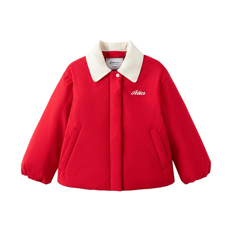 

Детская утепленная курткас отворотом Asics, 1003 china красный