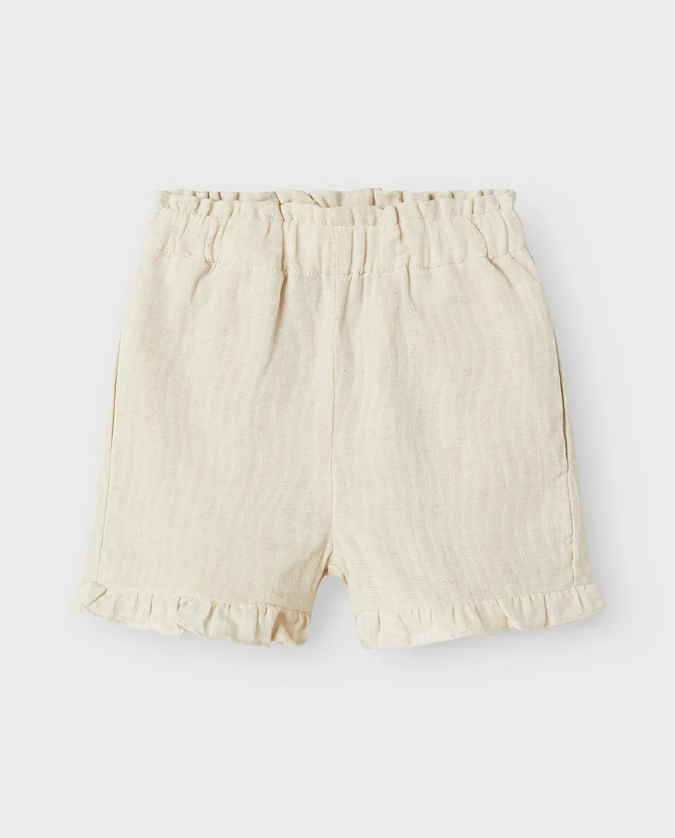 

Шорты для девочки с регулируемой талией name it, кремовый