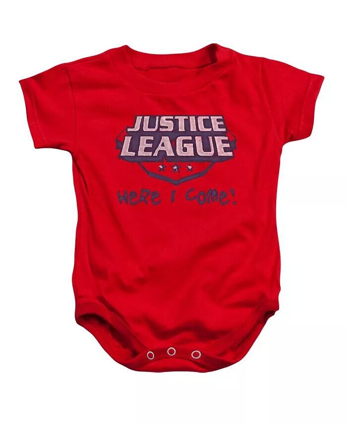 

Baby-Girls Here I Come Младенческий комбинезон Justice League of America, красный