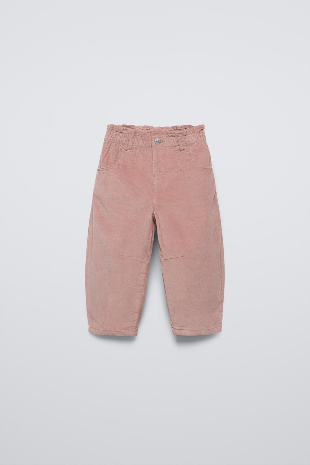 

Брюки из вельвета с подкладкой и из бумажного мешка ZARA, розовый