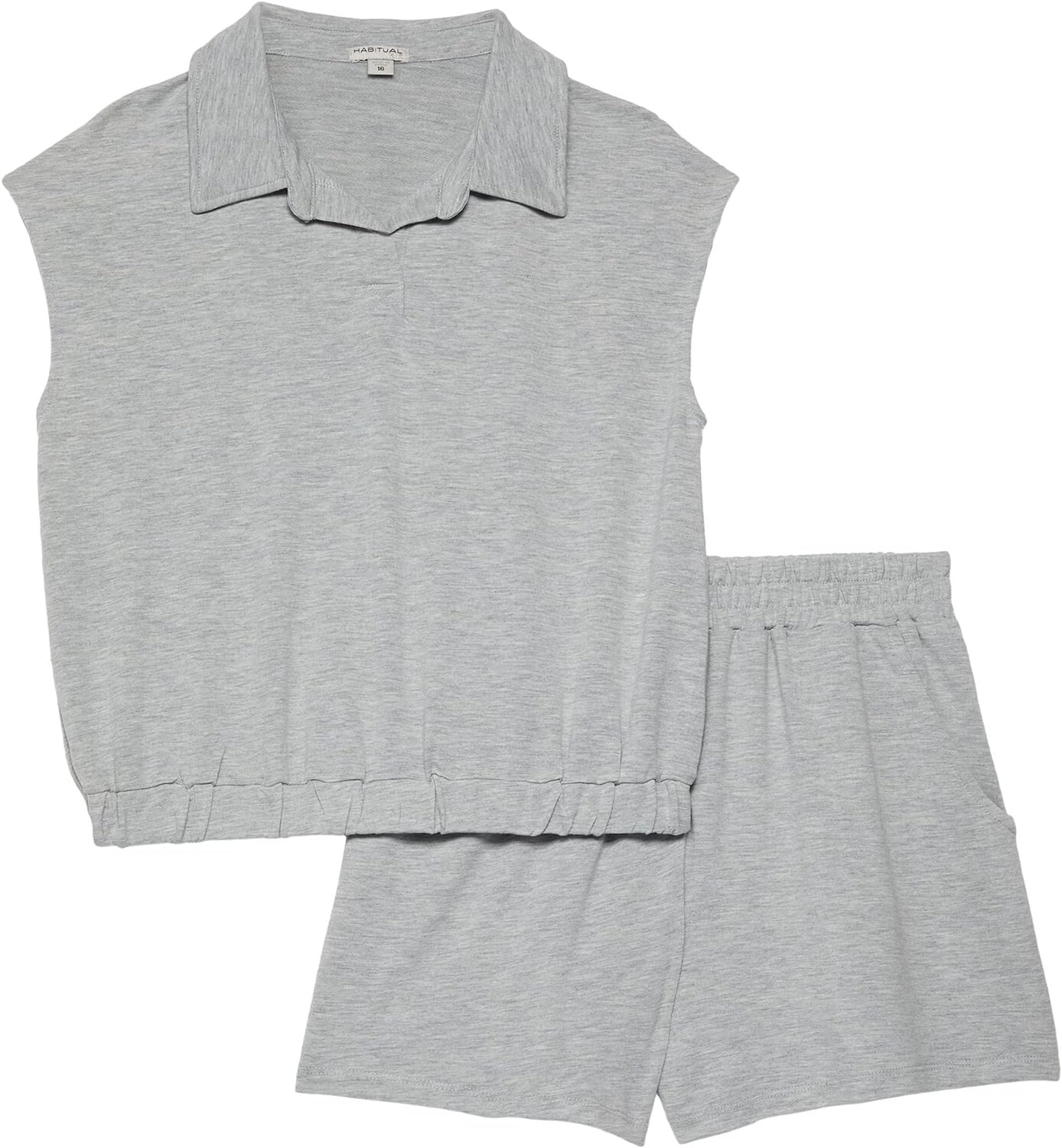 

Детский набор HABITUAL girl Two-Piece Collar Shirt Shorts Set, цвет Grey Heather