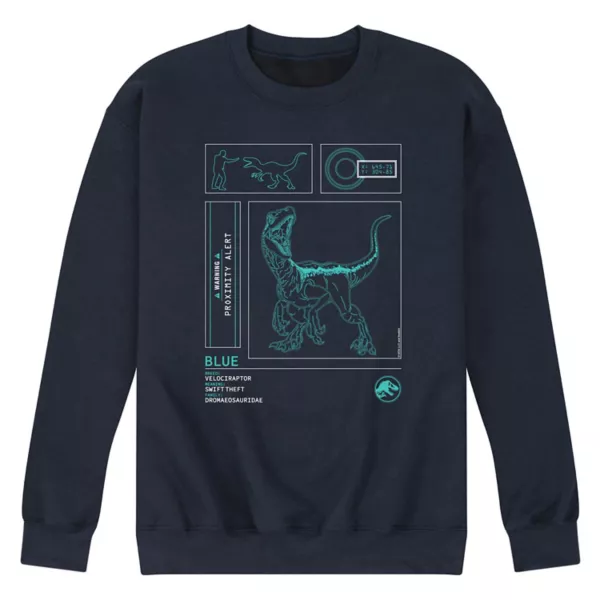 

Мужская флисовая толстовка Jurassic World с принтом лабораторных данных Licensed Character, синий