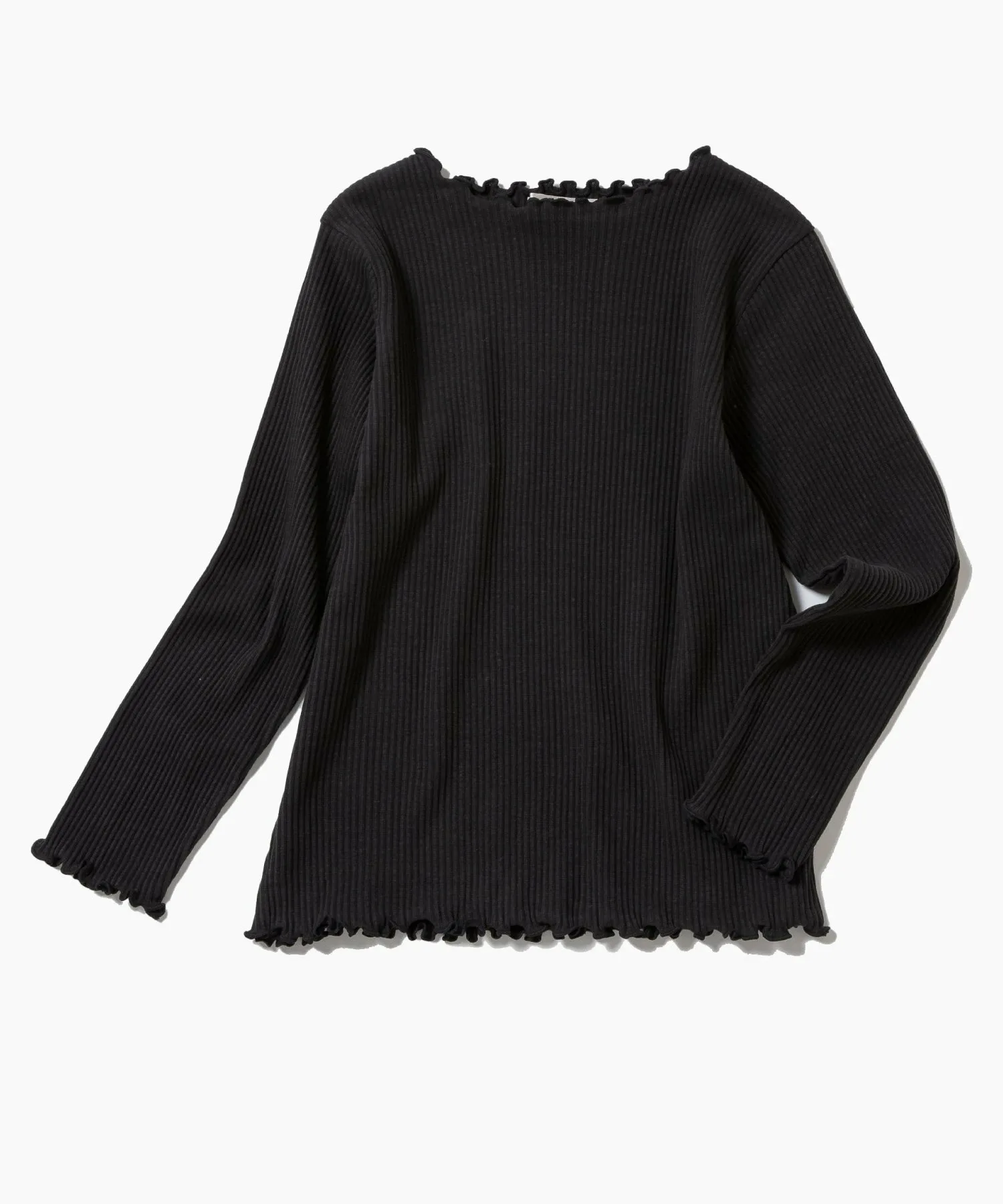 Ребристый топ с круглым вырезом Ever Closet, black — фото 3