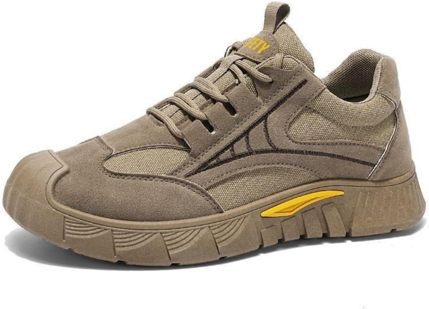 

Мужские туфли HOUDBDOL с антискользящей и прочной подошвой, подходят для строительных работ, удобные ботинки, шнуровка, повседневная обувь, кроссовки для активного отдыха и спортзала, кофейный