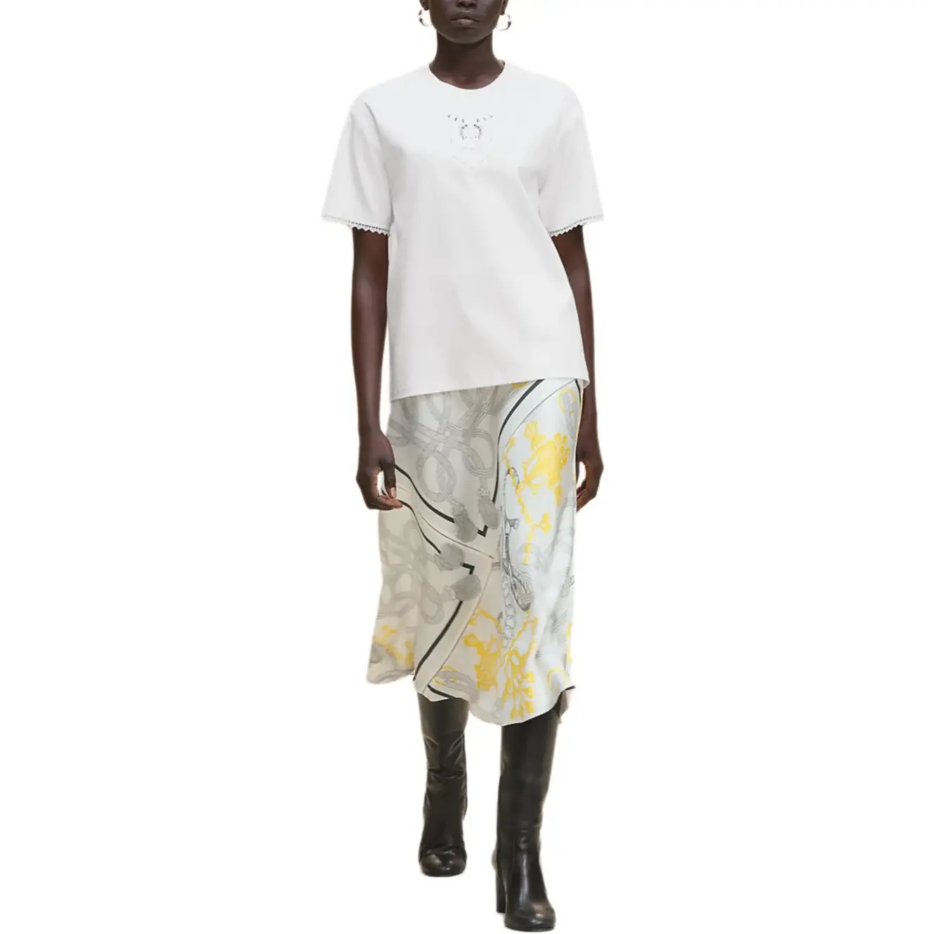 

HERMES Футболка FW25 Regular женская белая, Белый, HERMES Футболка FW25 Regular женская белая