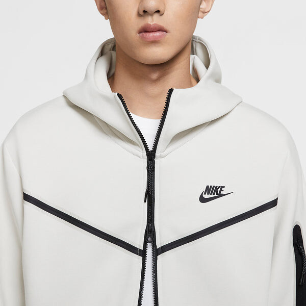 Куртка Nike Sportswear Tech Fleece Full-Zip Hoodie 'White', белый — фото 2
