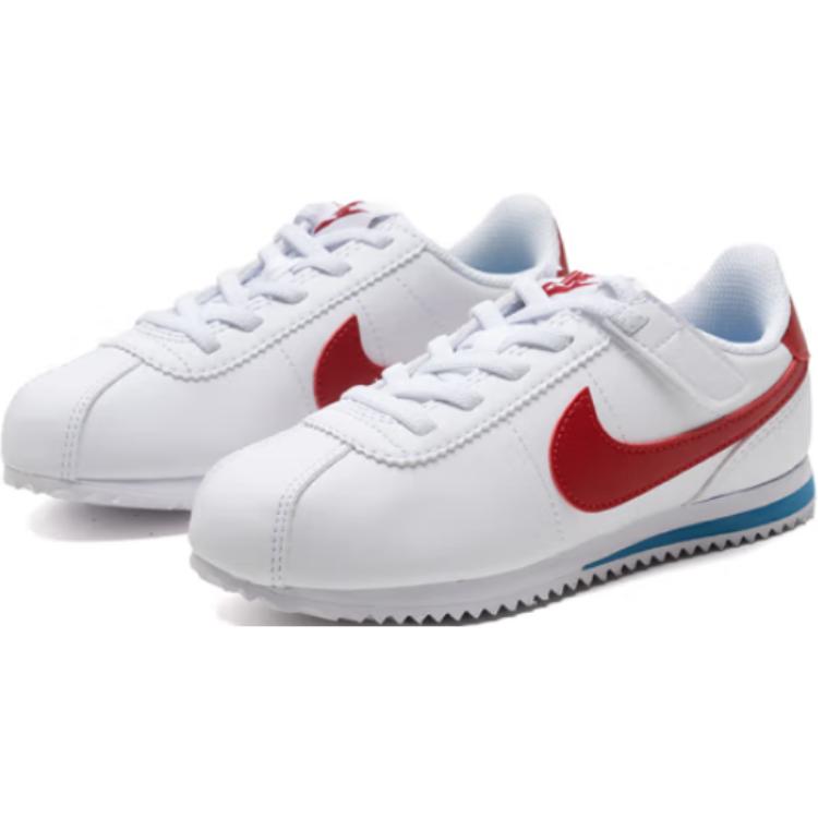 Кроссовки Nike Cortez EasyOn устойчивые к истиранию дышащие низкие повседневные для детей белые красные — фото 3