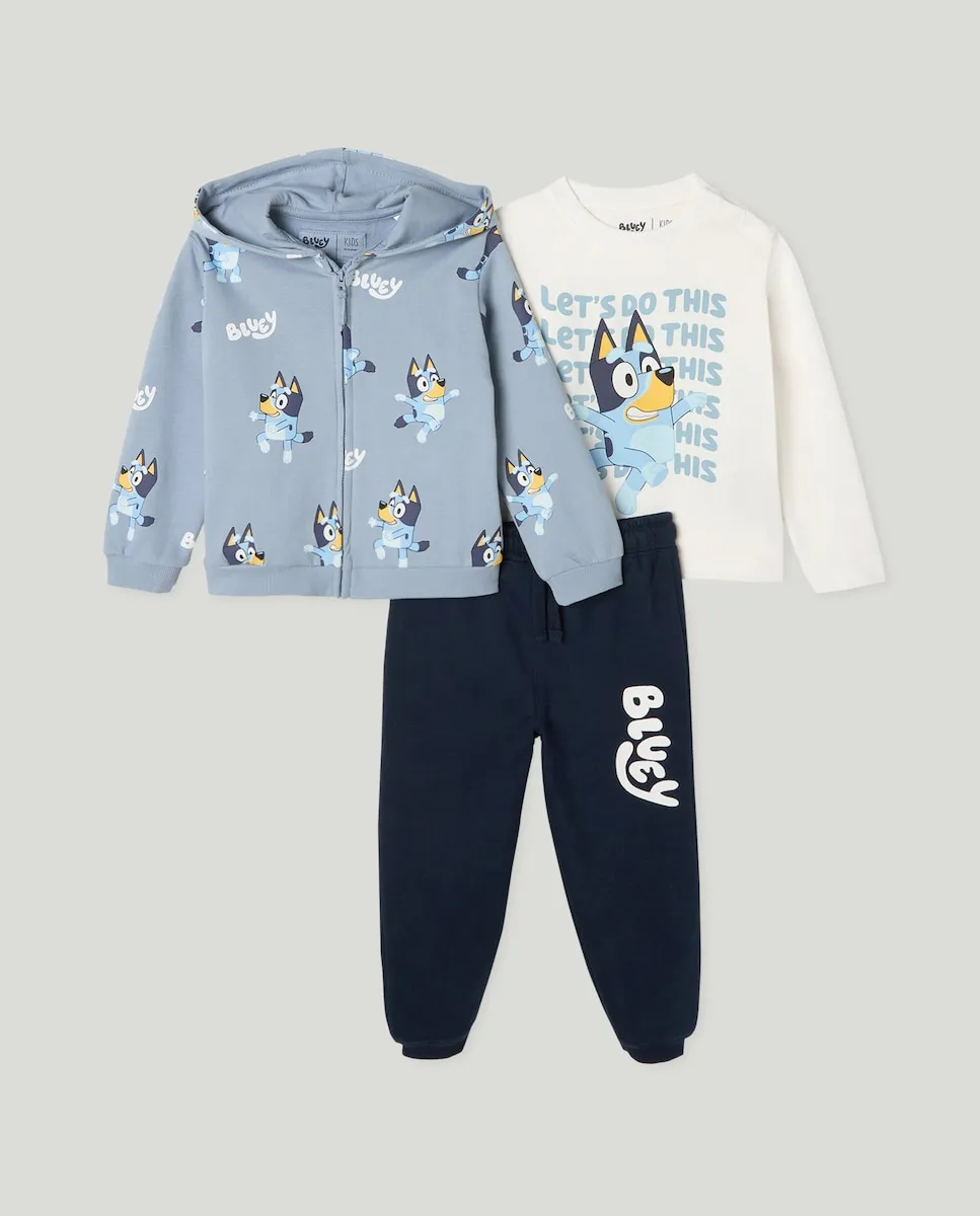 

Длинный комплект из 3 предметов с принтом лицензии Bluey для младенца мальчика Baby El Corte Inglés, синий