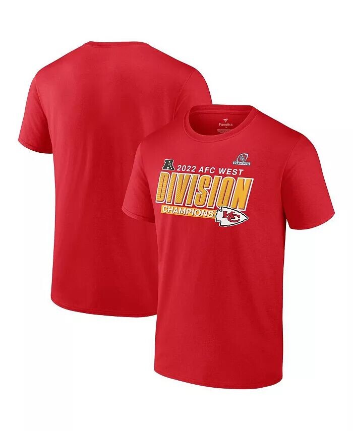 

Мужская красная футболка Kansas City Chiefs 2022 AFC West Division Champions Divide and Conquer Fanatics