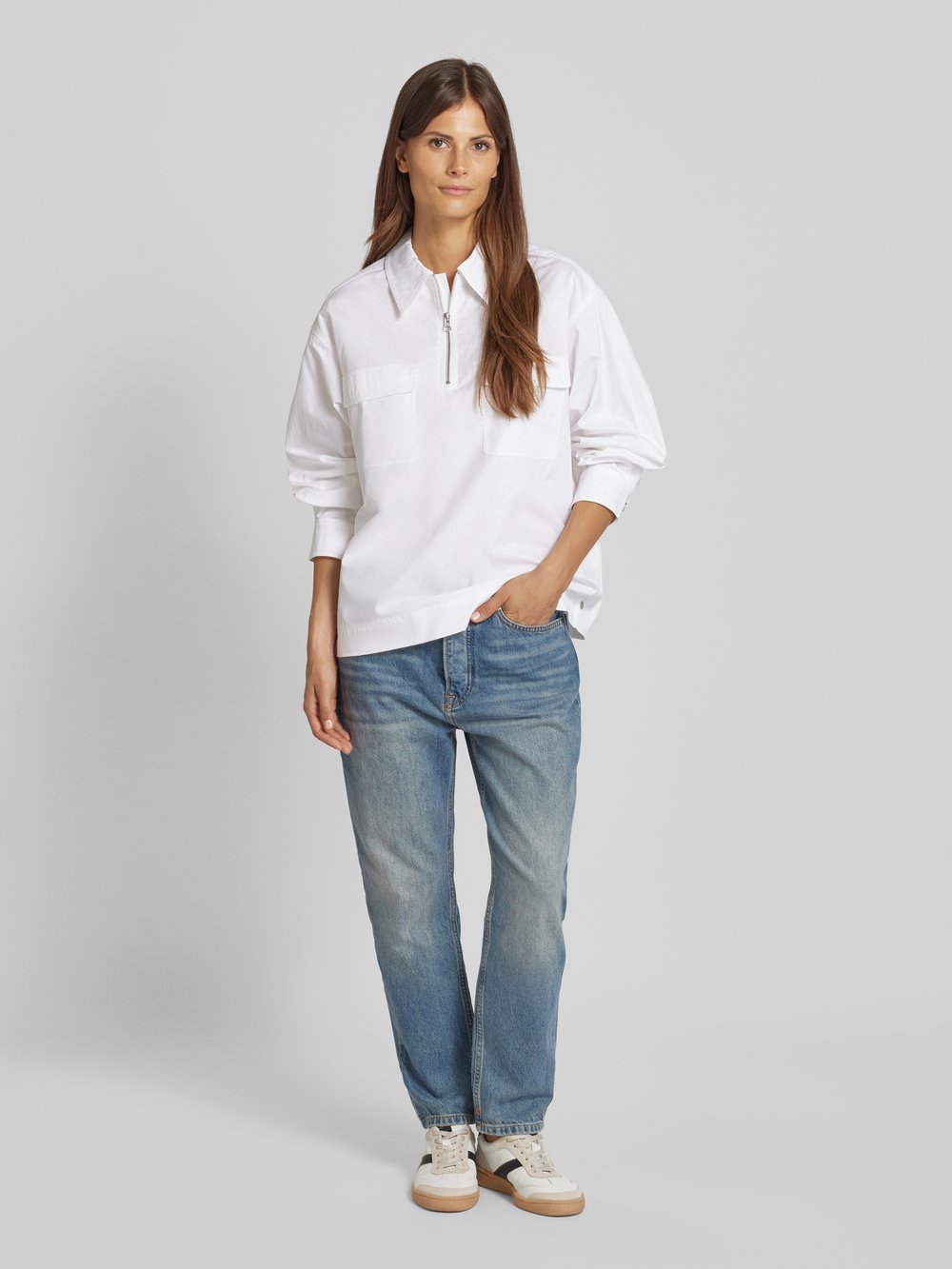 

Блузка с нагрудными карманами-клапанами Scotch & Soda, белый