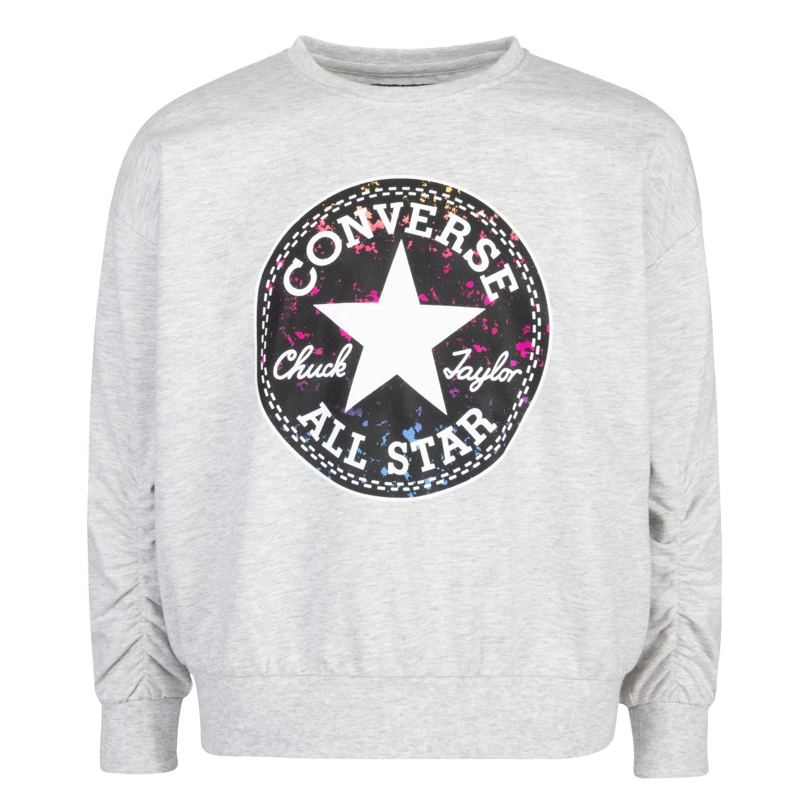 

Детская толстовка Converse Chuck серого цвета с нашивкой и присборенными рукавами, RED636, Серый, Детская толстовка Converse Chuck серого цвета с нашивкой и присборенными рукавами, RED636