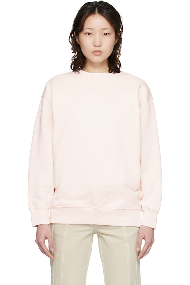 

Maison Kitsuné Розовая толстовка оверсайз с изображением лисенка