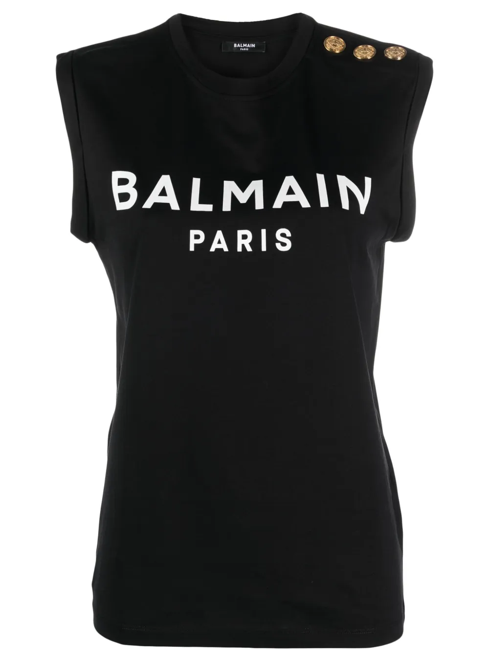 

Топ с логотипом BALMAIN, черный