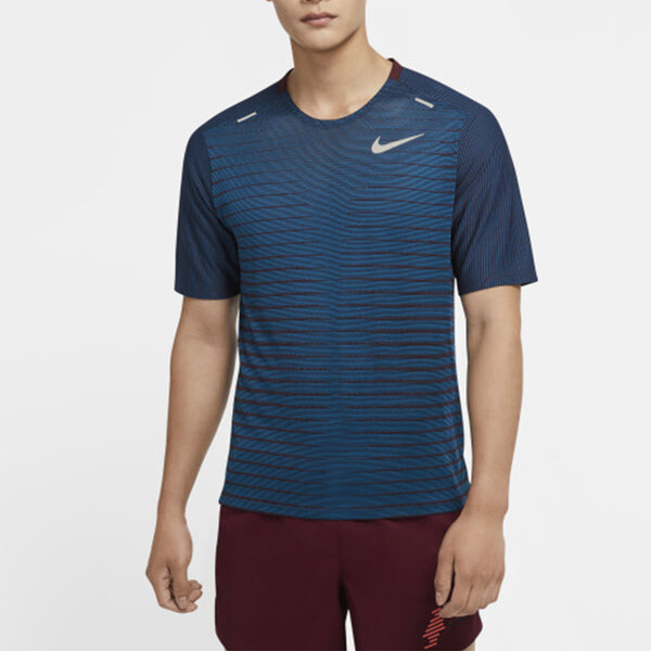 Футболка techknit future fast running round neck short sleeve 'brownred dark green black' Nike, красный — фото 3