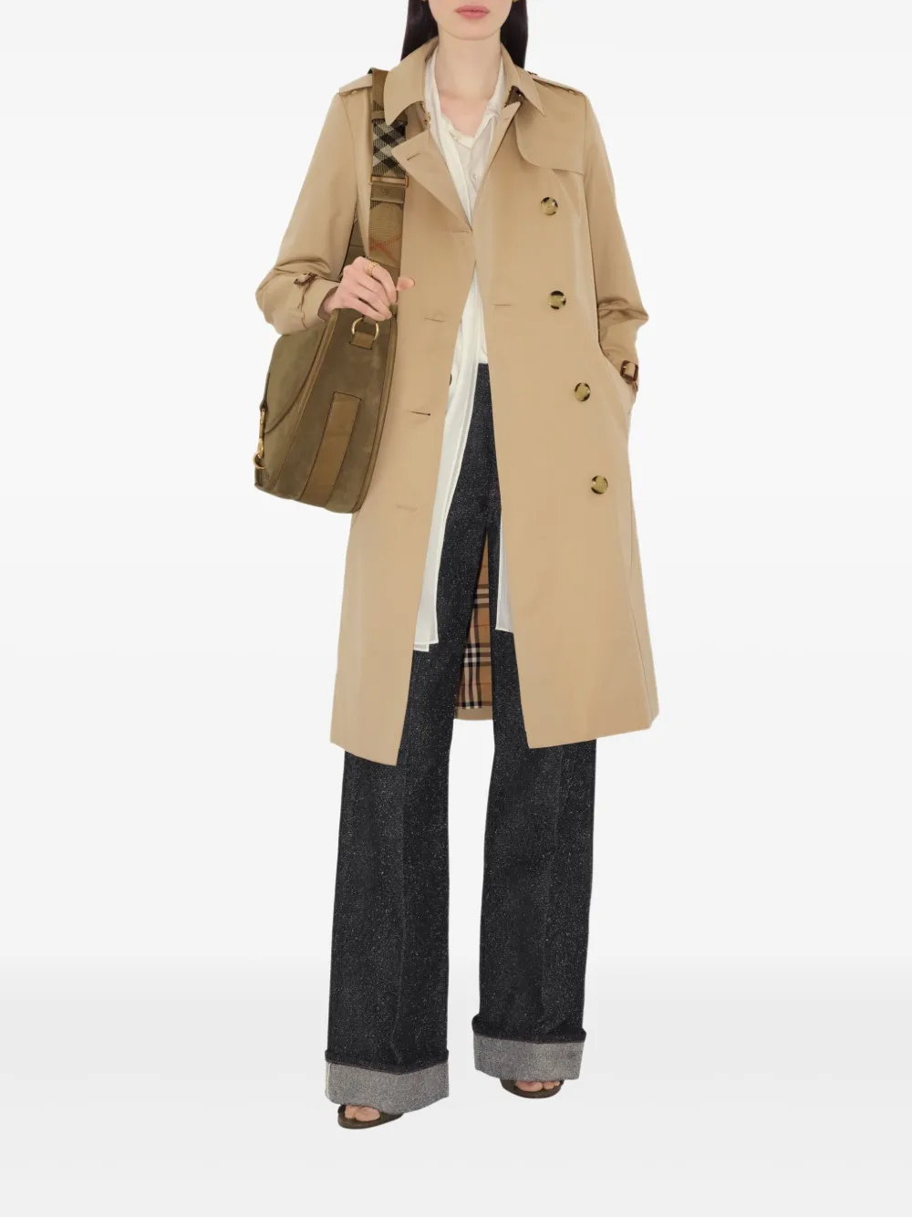 Тренч Burberry Chelsea Heritage с поясом, бежевый — фото 2