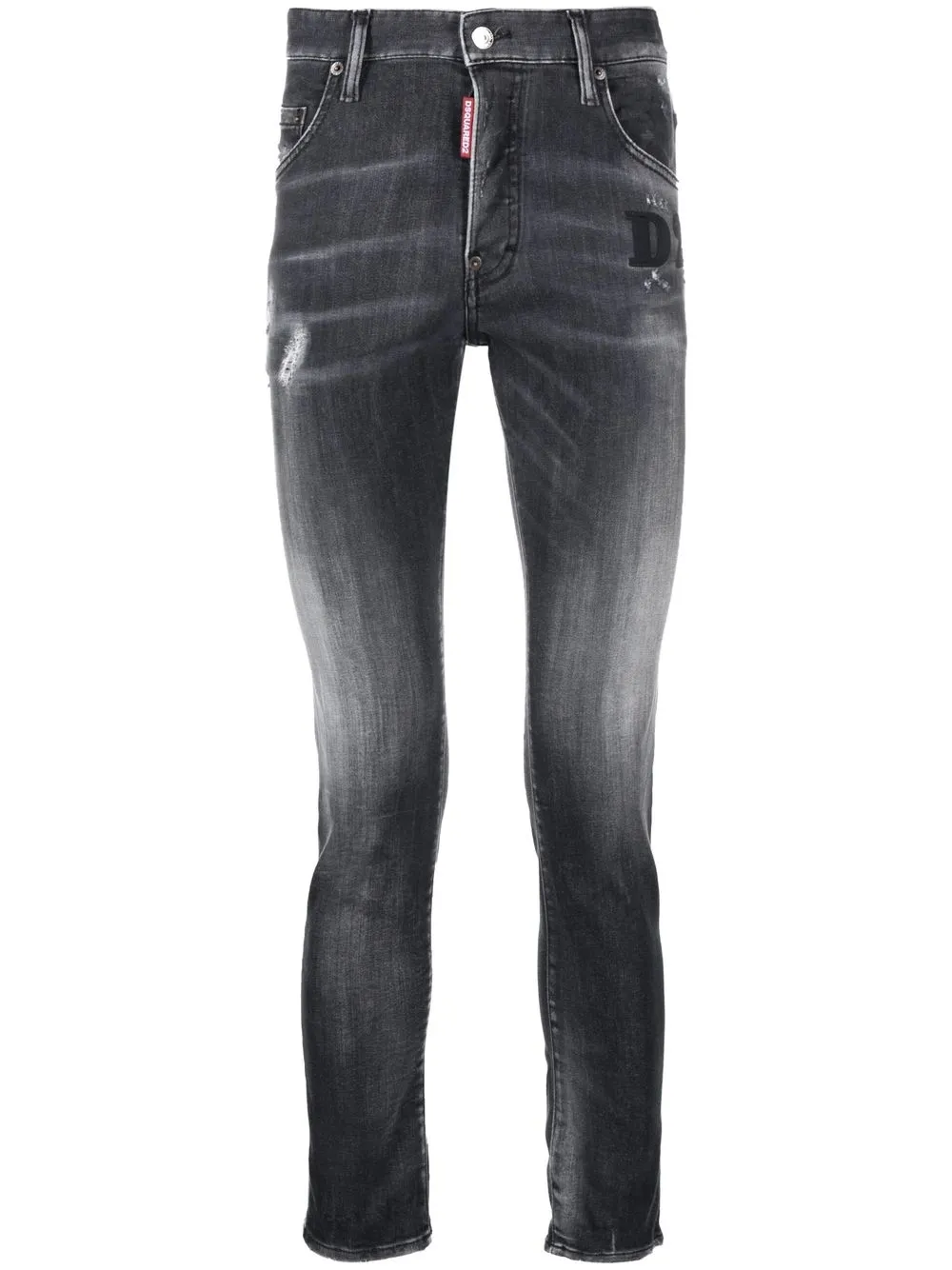 

Джинсы скинни с эффектом потертости DSQUARED2, черный