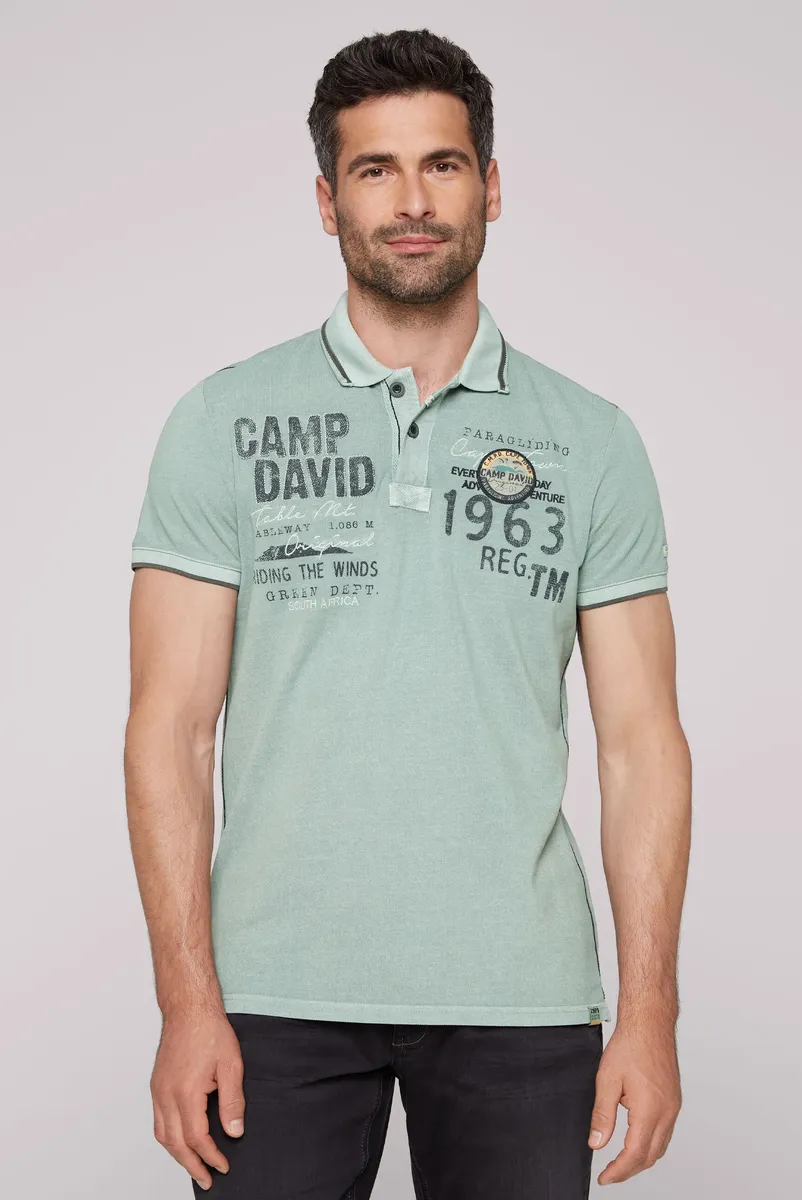 

Рубашка-поло CAMP DAVID, хлопок, бирюзовый