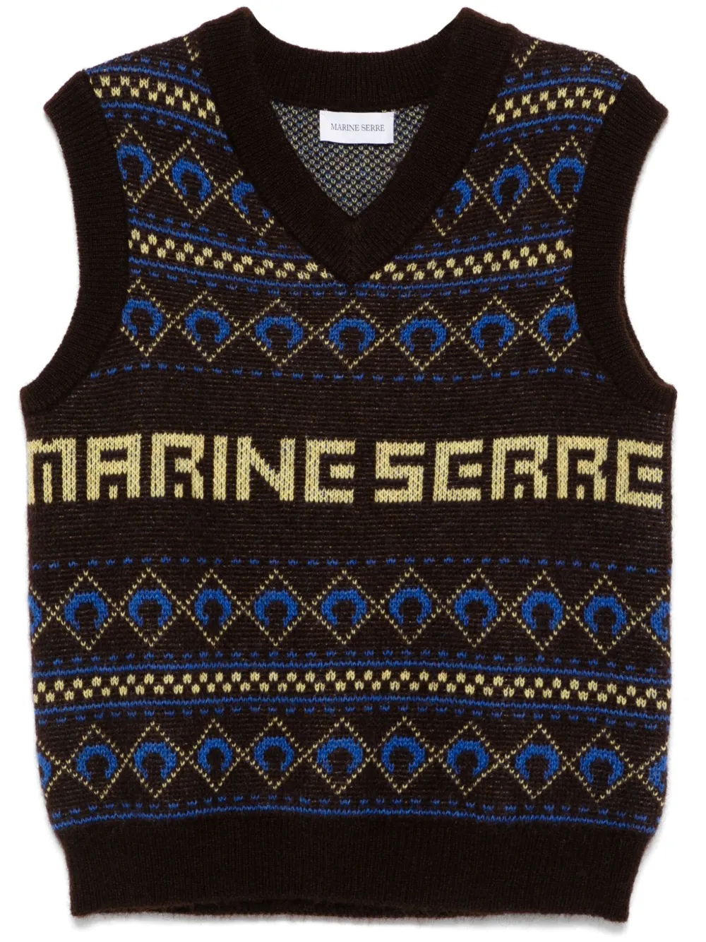 

Жаккардовый жилет Marine Serre, коричневый