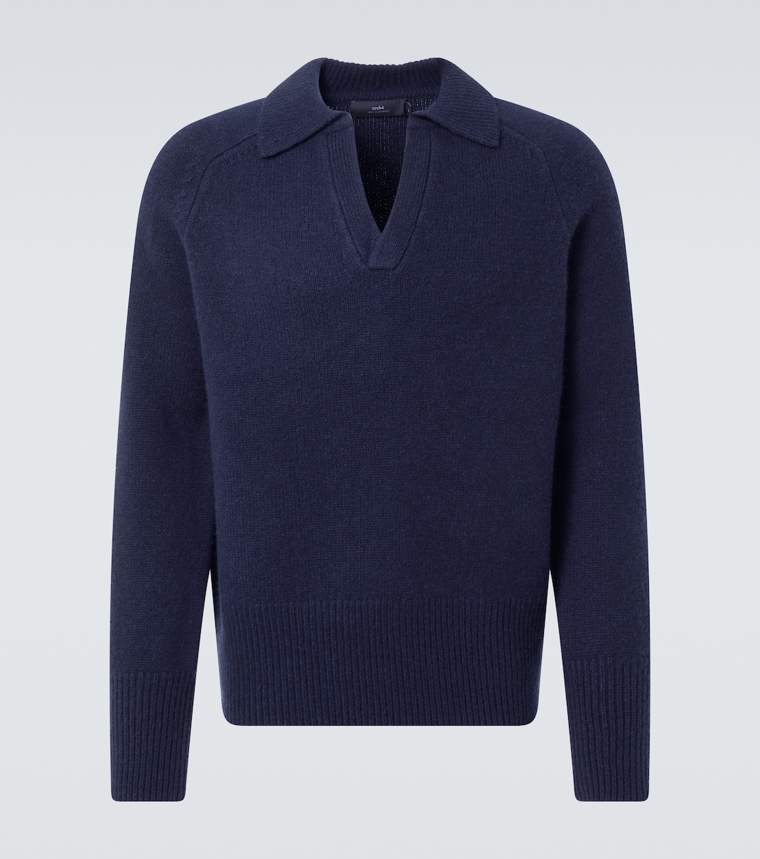 

Кашемировый свитер-поло Mr Clifton Arch4, темно-синий