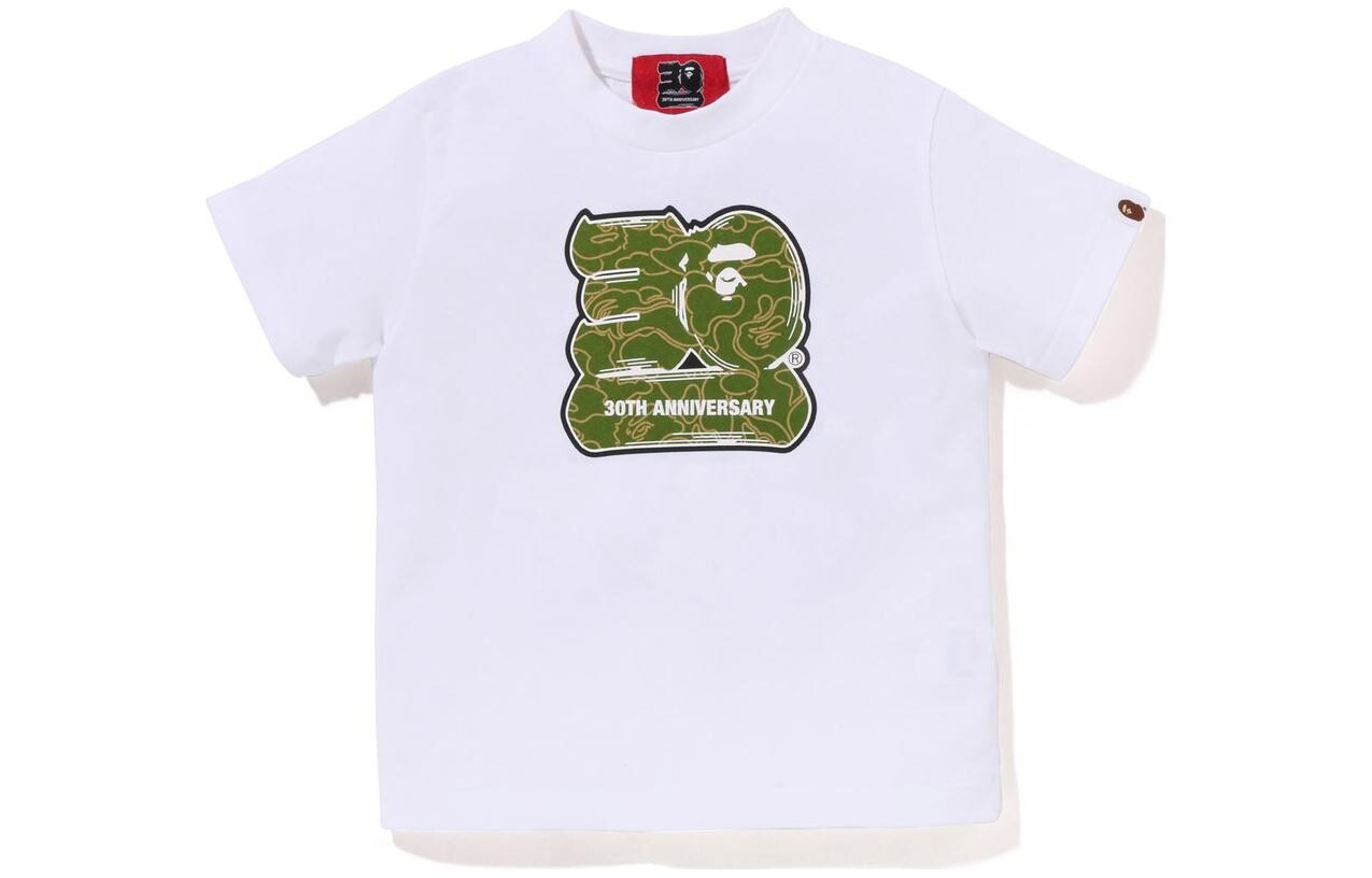 Детская футболка A Bathing Ape, зеленый/белый