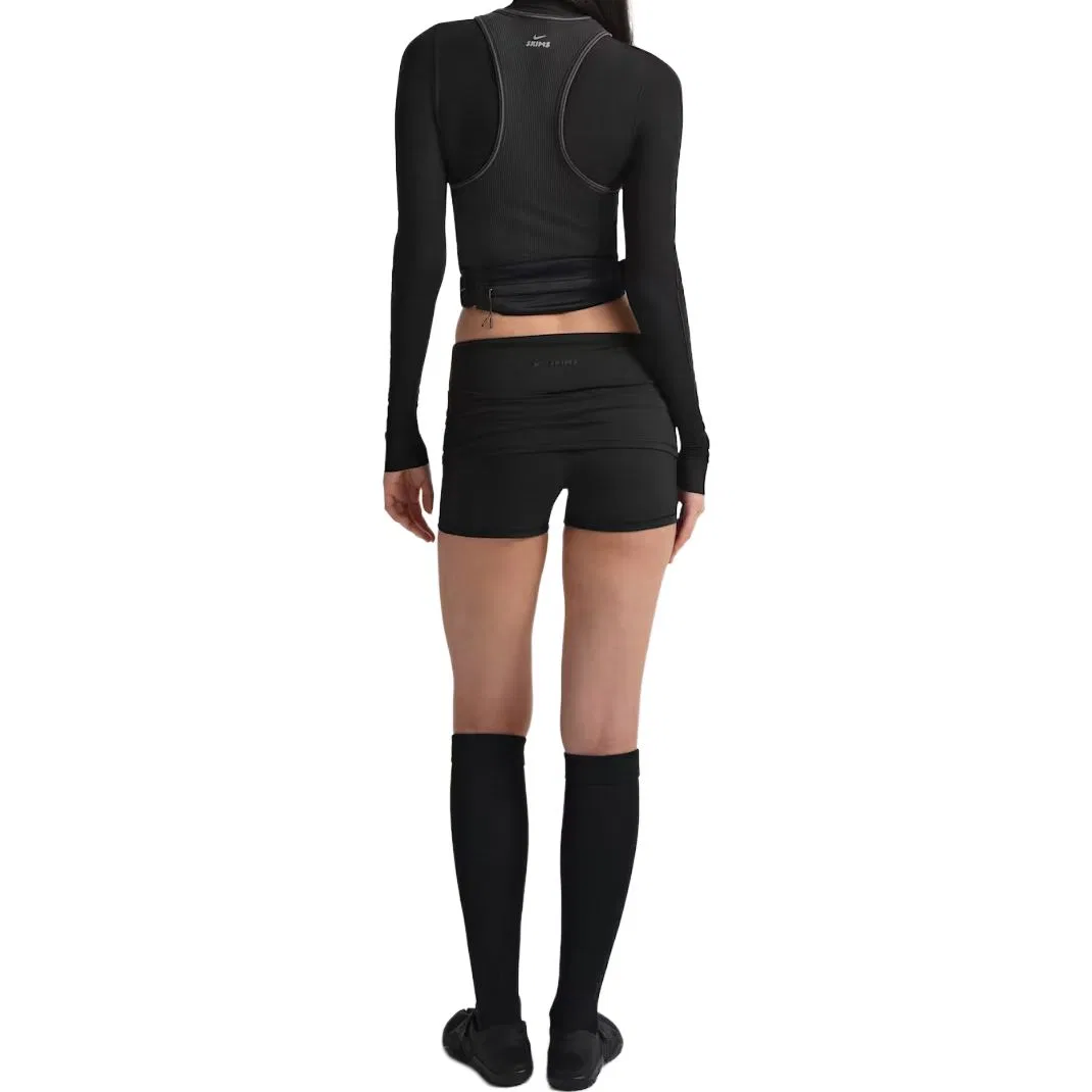 Шорты женские SKIMS Matte с завышенной талией 3" Fold-Over Waistband Nike, NSKM Obsidian — фото 4