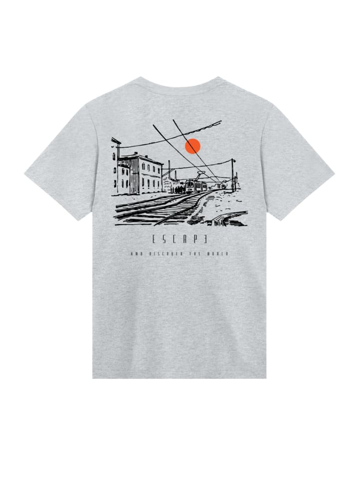 

Футболка Escape Discover the World Town Train Station серого цвета в крапинку F4NT4STIC, Серый, Футболка Escape Discover the World Town Train Station серого цвета в крапинку F4NT4STIC