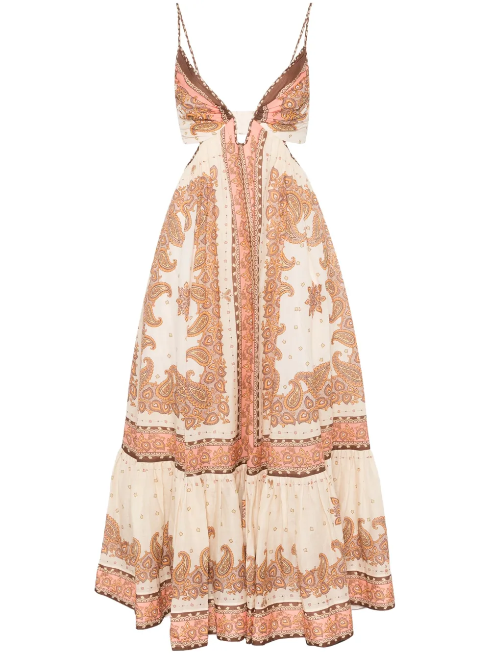 

Платье макси Maxine Plunge ZIMMERMANN, нейтральный