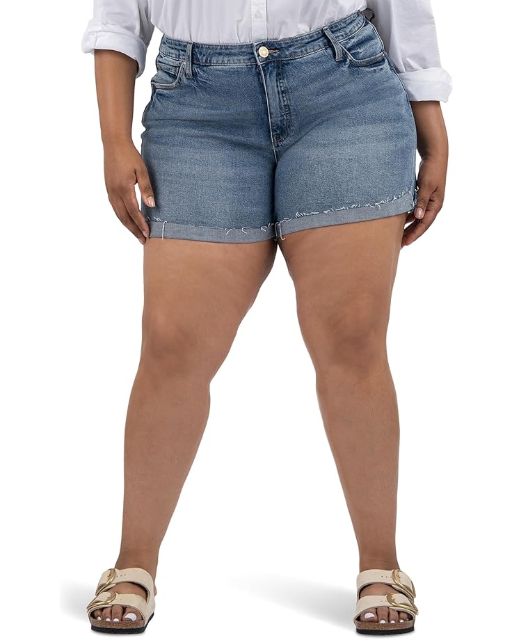

Шорты KUT from the Kloth Plus Size Jane High-Rise Short Univen Roll-Up Raw Hem, цвет Update