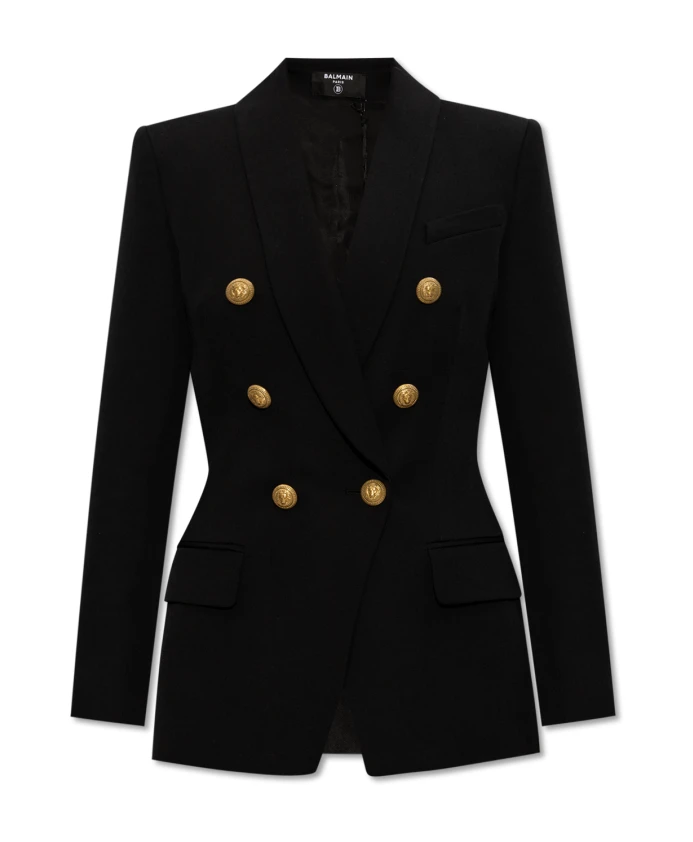 

Двубортный пиджак Balmain, черный