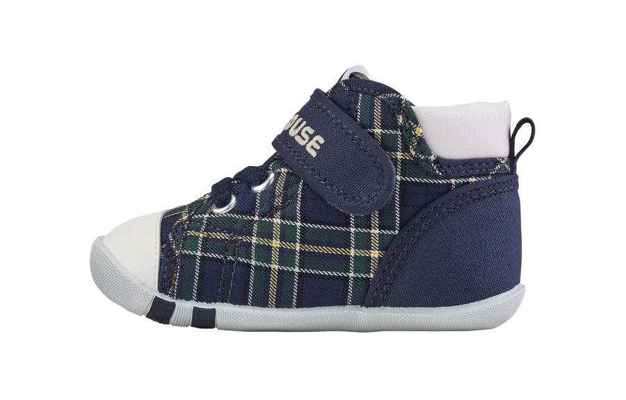 

Сникерсы с принтом в клетку и шнурками на липучках MIKI HOUSE, зеленый